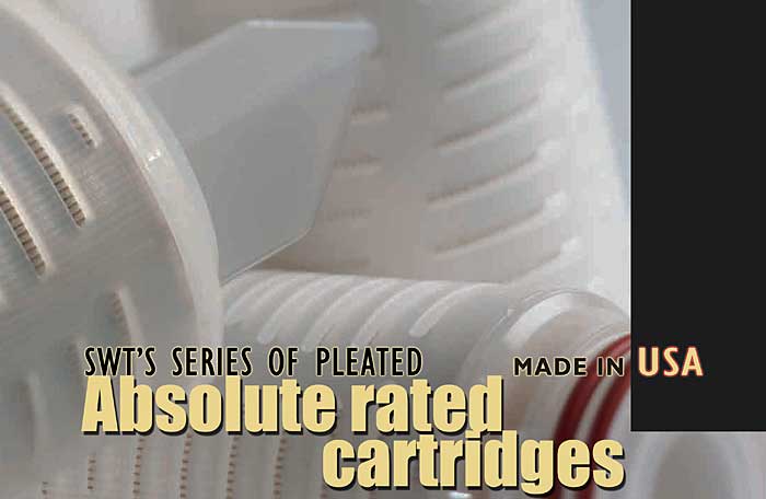 SWT's Series of Pleated Absolute Rated Cartridges