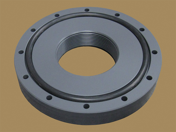 Optional flange adapter converts 6 inch SNA flange to 4 inch #8-UN thread (P/N SM-FLGRD64)