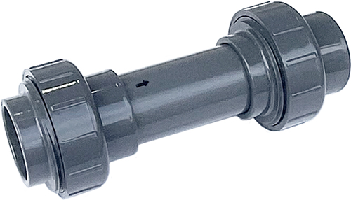 SWT's PVC union flow controls assembled