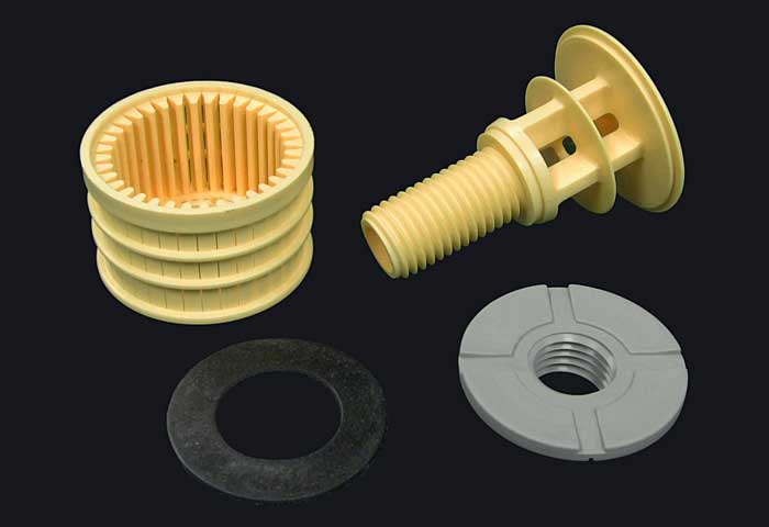 LP-BPN-M24-45-PP Modular Design Baffle Plate Nozzle Kit (parts shown)