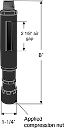 Gap-A-Flo Inline Air Gap dimensions