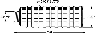 Molded Polypropylene Lateral Dimension Drawing