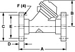 K52 Flanged End Connectors Dimensions Drawing