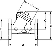 V46 Flanged End Connectors Dimensions Drawing