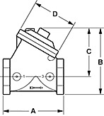 V46 Threaded End Connectors Dimensions Drawing